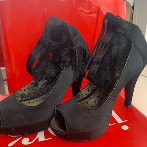 Satin Floral Lace Shoes